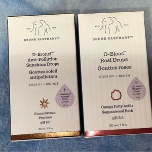 Drunk Elephant D Bronzi Anti Pollution Drops & O Bloos Glow Drops (+2 samples)